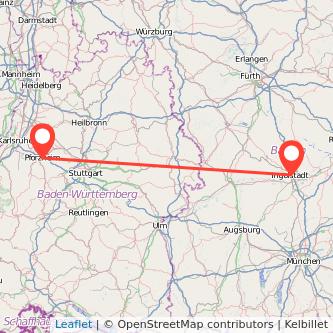 Pforzheim Ingolstadt Bahn Karte