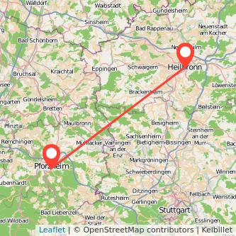 Pforzheim Heilbronn Mitfahrgelegenheit Karte