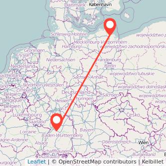 Pforzheim Greifswald Bahn Karte