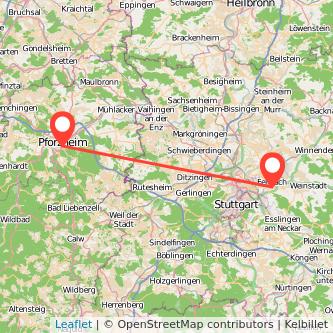 Pforzheim Fellbach Mitfahrgelegenheit Karte