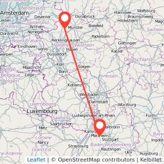 Pforzheim Coesfeld Mitfahrgelegenheit Karte