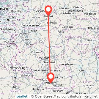 Pforzheim Bielefeld Mitfahrgelegenheit Karte