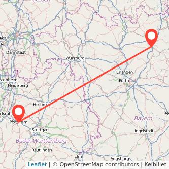 Pforzheim Bayreuth Mitfahrgelegenheit Karte
