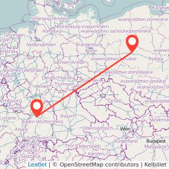 Pforzheim Posen Bahn Karte