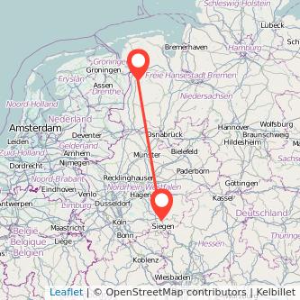 Papenburg Kreuztal Mitfahrgelegenheit Karte