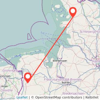 Papenburg Husum Bahn Karte