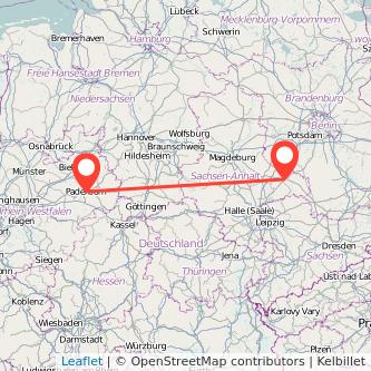 Paderborn Lutherstadt Wittenberg Mitfahrgelegenheit Karte