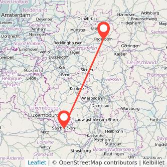 Paderborn Saarbrücken Mitfahrgelegenheit Karte