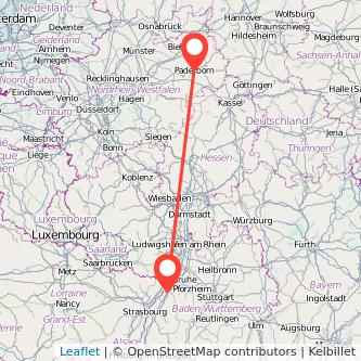 Paderborn Rastatt Mitfahrgelegenheit Karte
