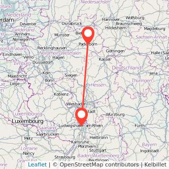 Paderborn Mannheim Mitfahrgelegenheit Karte