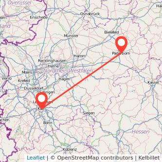 Paderborn Köln Mitfahrgelegenheit Karte