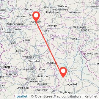 Paderborn Gunzenhausen Bahn Karte