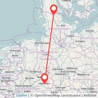 Paderborn Flensburg Mitfahrgelegenheit Karte