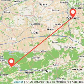 Paderborn Arnsberg Mitfahrgelegenheit Karte