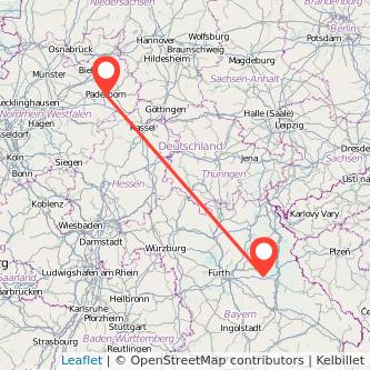 Paderborn Amberg Mitfahrgelegenheit Karte