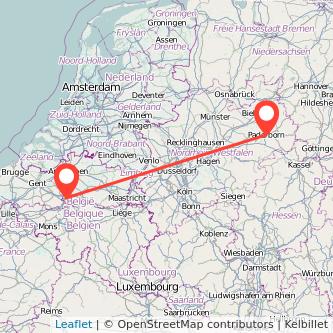 Paderborn Brüssel Mitfahrgelegenheit Karte