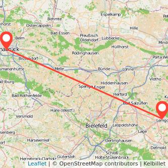 Osnabrück Lemgo Mitfahrgelegenheit Karte