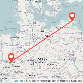 Osnabrück Bergen auf Rügen Bahn Karte