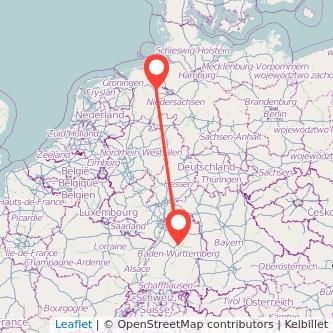 Oldenburg Ludwigsburg Mitfahrgelegenheit Karte