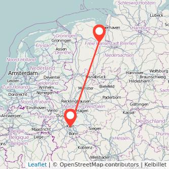 Oldenburg Köln Mitfahrgelegenheit Karte