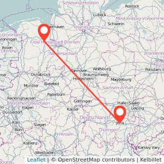Oldenburg Jena Mitfahrgelegenheit Karte