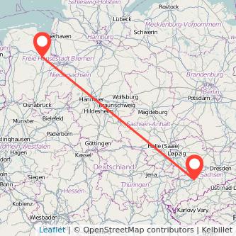 Oldenburg Chemnitz Mitfahrgelegenheit Karte