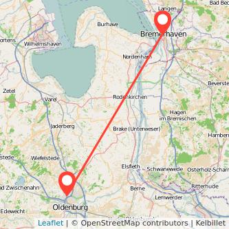 Oldenburg Bremerhaven Mitfahrgelegenheit Karte