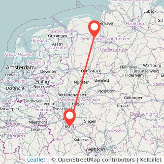 Oldenburg Bonn Mitfahrgelegenheit Karte