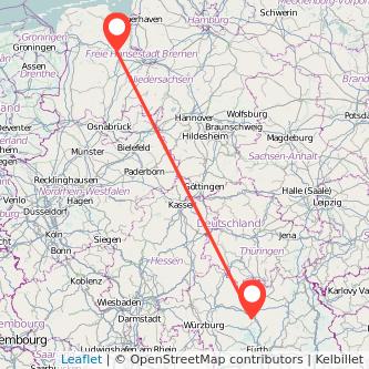 Oldenburg Bamberg Mitfahrgelegenheit Karte