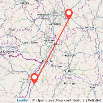 Offenburg Aschaffenburg Mitfahrgelegenheit Karte