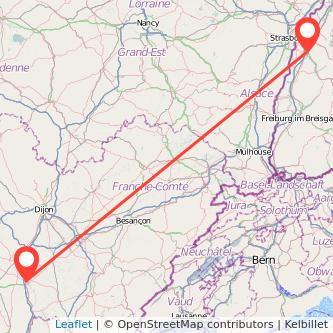 Offenburg Chalon-sur-Saône Bahn Karte