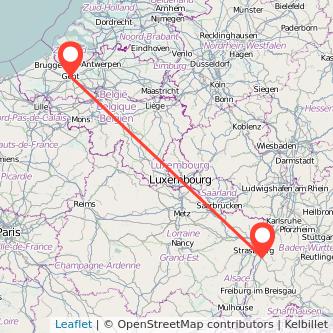 Offenburg Gent Bahn Karte