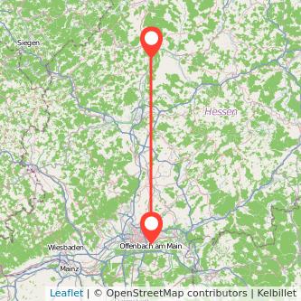 Offenbach Marburg Mitfahrgelegenheit Karte