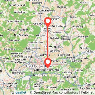 Offenbach Friedberg Mitfahrgelegenheit Karte