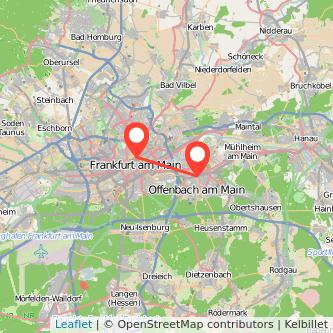 Offenbach Frankfurt am Main Mitfahrgelegenheit Karte