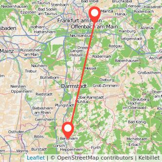 Offenbach Bensheim Bahn Karte