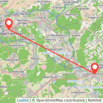 Offenbach Aschaffenburg Mitfahrgelegenheit Karte