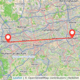 Oberhausen Bochum Mitfahrgelegenheit Karte