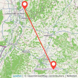 Nürtingen Weinheim Mitfahrgelegenheit Karte