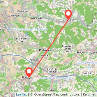 Nürtingen Schorndorf Mitfahrgelegenheit Karte