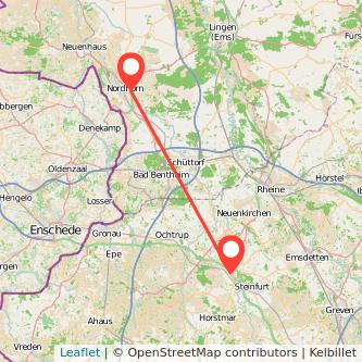 Nordhorn Steinfurt Mitfahrgelegenheit Karte