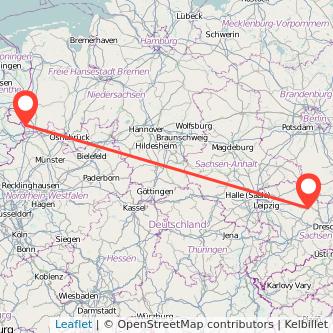 Nordhorn Riesa Mitfahrgelegenheit Karte