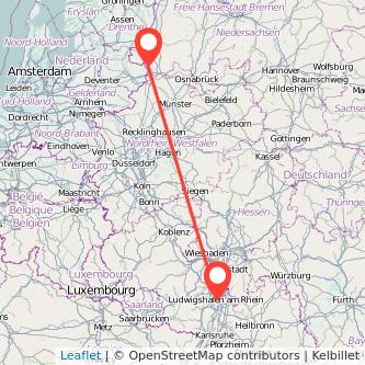 Nordhorn Mannheim Mitfahrgelegenheit Karte