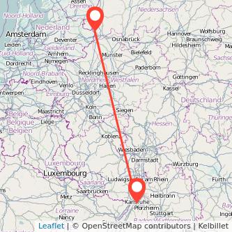 Nordhorn Karlsruhe Mitfahrgelegenheit Karte