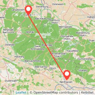 Nordhausen Goslar Mitfahrgelegenheit Karte