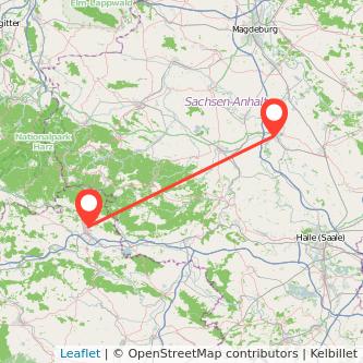 Nordhausen Bernburg Mitfahrgelegenheit Karte