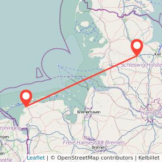 Norddeich Rendsburg Bahn Karte