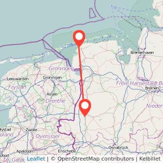 Norddeich Meppen Bahn Karte
