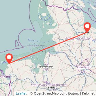 Norddeich Kiel Bahn Karte