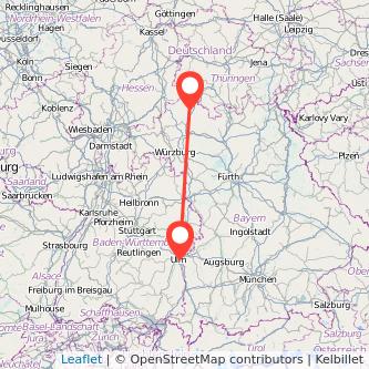 Neu-Ulm Bad Neustadt an der Saale Bahn Karte